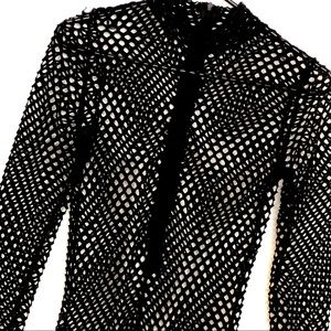 DOLLS KILL BLACK CAGE NET JUMPSUIT